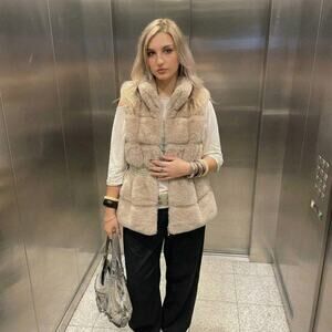 Vintage Black Fur Vest 90s Vamp Gothic Indie Sleaze Southern Gothic Grunge